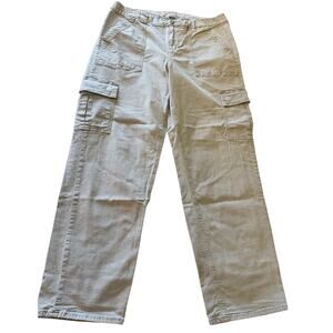 American Eagle Women's Utility Cargo Pants Cotton Blend Sz 14 Light Olive Green
